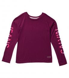 Calvin Klein Girls Berry Running Logo T-Shirt