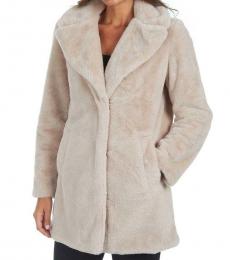 Rachel Roy Champagne Faux Fur Teddy Coat