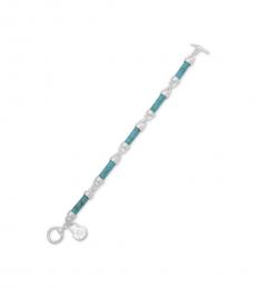 Blue barrel bead flex bracelet