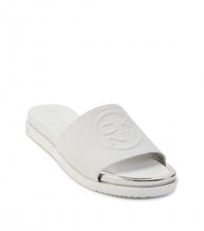 White Slip-On Slide Sandals