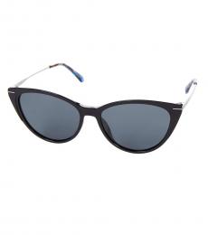 Silver Black Cat Eye Sunglasses