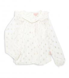 BCBGirls Girls Cream Cloud Ruffle Chiffon Top