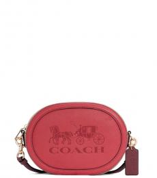Coach Dark Pink Horse And Carriage Small Crossbody Bag