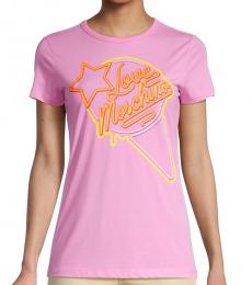 Love Moschino Light Pink Graphic T-Shirt