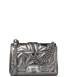 Jimmy Choo Silver Helia Small Crossbody Bag