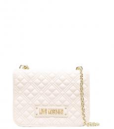 Love Moschino White Quilted Medium Shoulder Bag