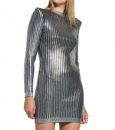 Silver Long Sleeve Dress