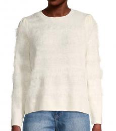 White Puff-Sleeve Sweater
