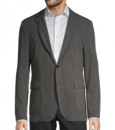 Dark Grey Slim-Fit Solid-Hued Sportcoat