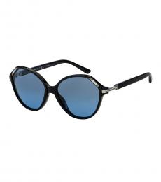 Tory Burch Black Blue Gradient Geometric Sunglasses