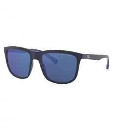 Armani Exchange Dark Blue Mirrored Square Sunglasses