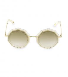 Brown Caite Geometric Sunglasses