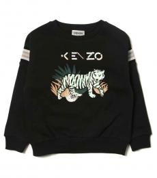 Kenzo Little Boys Black Tiger Logo Sweatshirt
