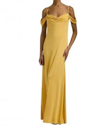 Ralph Lauren Yellow Off-Shoulder Sheath Dress