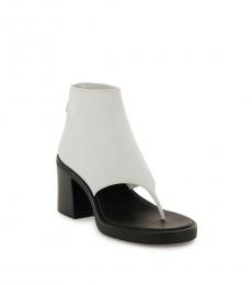 Miu Miu White Leather Open Toe Boots