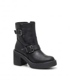 DKNY Black Buckle Strap Boots