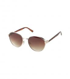 Vince Camuto Golden Brown Round Sunglasses