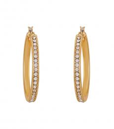 Vince Camuto Golden Pave Crystal Hoop Earrings