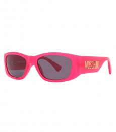 Moschino Fuchsia Rectangular Sunglasses