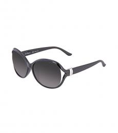 Ferragamo Black Oval Sunglasses