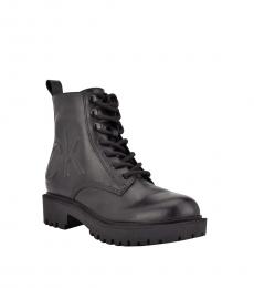 Calvin Klein Black Kamry Lug Sole Combat Boots
