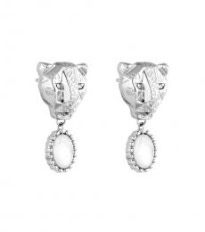 Just Cavalli Silver Signature Tiger Head Earrings