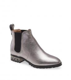 Silver Simone Chain Heel Chelsea Boots