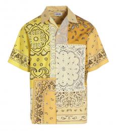 Kenzo Yellow Patchwork short sleeve shirt