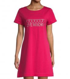 Love Moschino Light Pink Embellished T-Shirt Dress