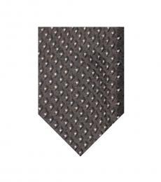 Hugo Boss Dark Brown Geometric Printed Tie