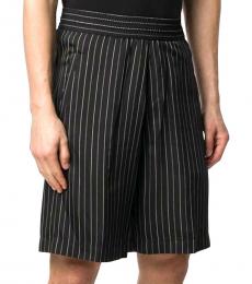 Neil Barrett Black Pencil Striped Shorts