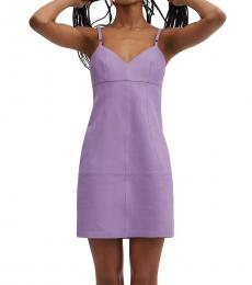 Coach Purple Short Leather Dress