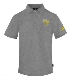 Philipp Plein Grey Printed Logo Polo