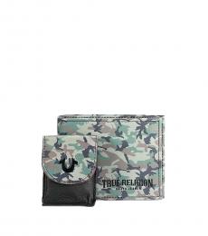 True Religion Camo Print Wallet Set