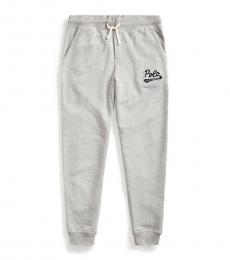 Ralph Lauren Boys Andover Heather Logo-Patch French Terry Pants