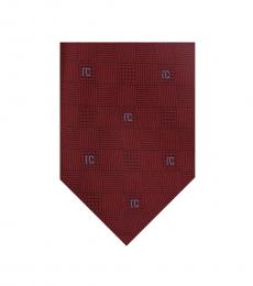 Red Micro Geometric Tie
