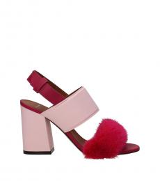 Pink Fur Strap Heels