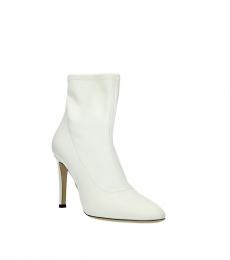 White Leather Ankle Boots