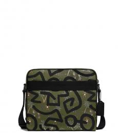 Coach Green Keith Haring Charles Large Messenger Bag