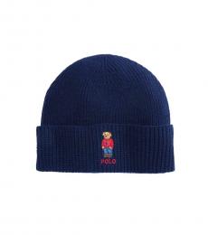 Ralph Lauren Navy Blue Polo Bear Cuffed Beanie