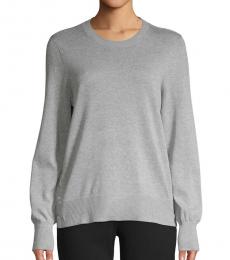 Michael Kors Grey Crewneck Cotton-Blend Sweater