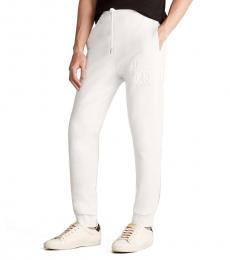 Love Moschino Optical White Embossed Logo Sweatpants
