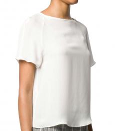 Emporio Armani White Silk Short Sleeve Blouse