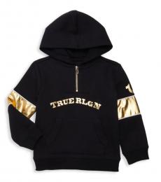 True Religion Little Girls Black Metallic-Accent Hoodie