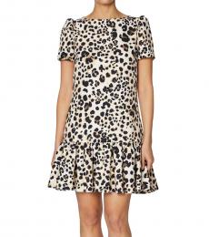 Betsey Johnson Black Multi-Leopard-Print Flounce Mini Dress