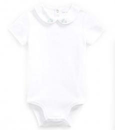 Ralph Lauren Baby Boys White Embroidered Bodysuit