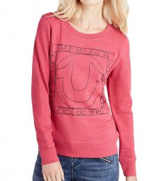 True Religion Raspberry Squared Logo Sweatshirt