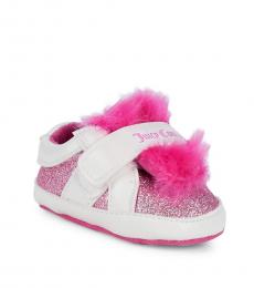 Juicy Couture Baby Girls Pink Faux Fur Glitter Sneakers