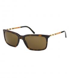 Burberry Dark Havana Brown Square Sunglasses