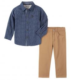 Calvin Klein 2 Piece Shirt/Pants Set (Little Boys)